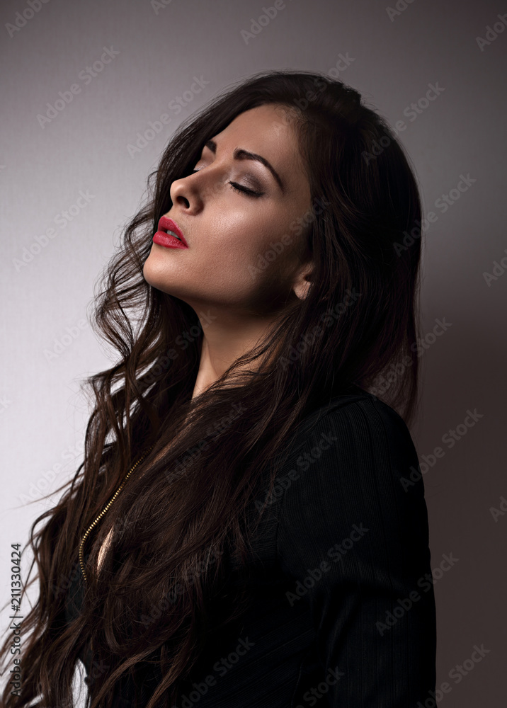 Profile of a beautiful girl closeup Stock Photo