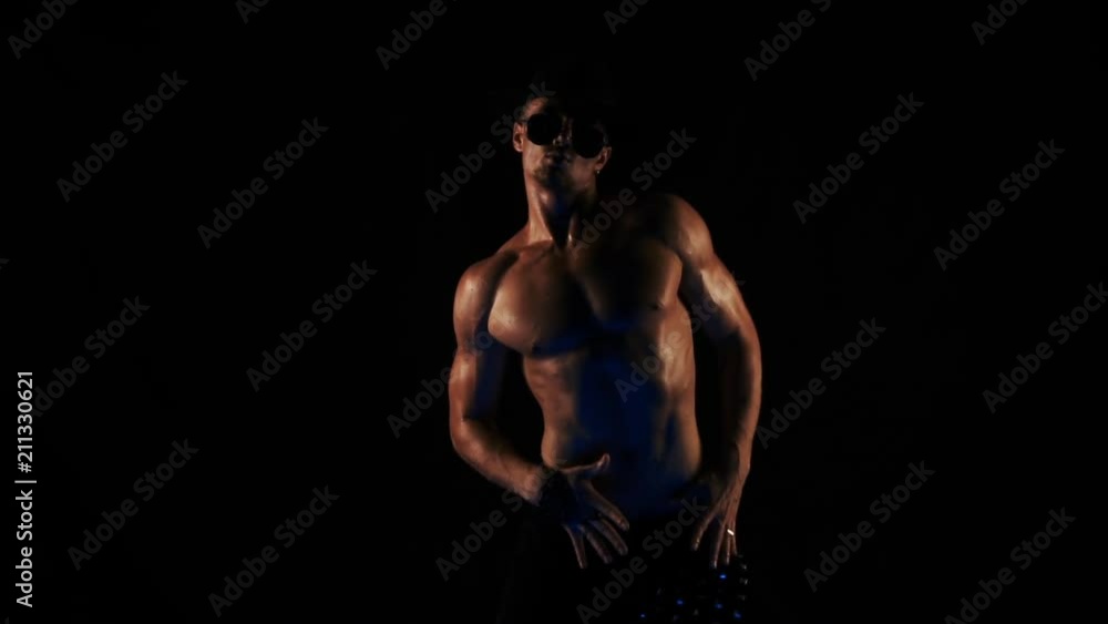 Silhouette of a dancing sexy man Silhouette of a dancing sexy man
