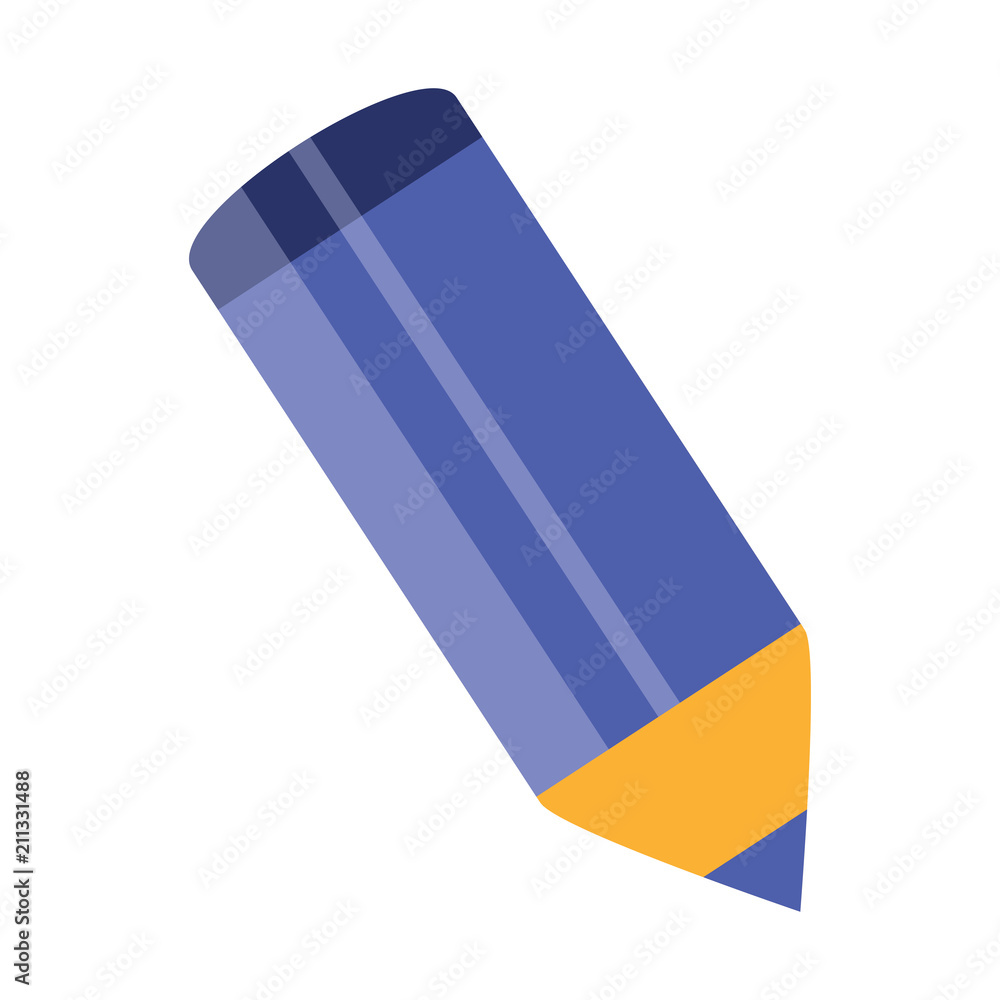 pencil utensil icon over white background, vector illustration