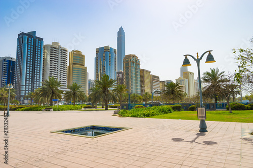 Modern skyscrapers in Abu Dhabi, United Arab Emirates  photo