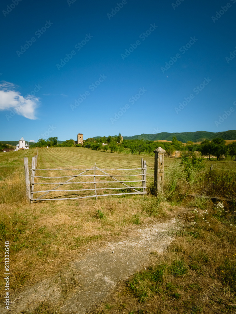 Old wooden farm gate in Romania, Europe