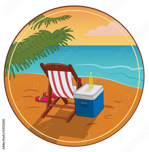 Relax / A deck chair on the beach.