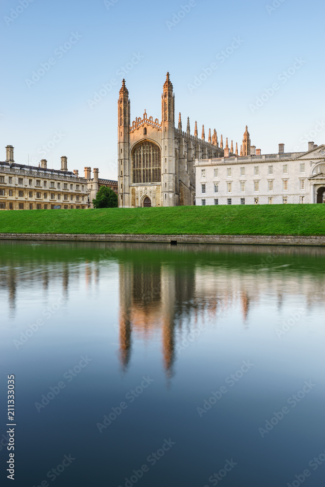 Vertical view of King's chapel in Cambridge. England