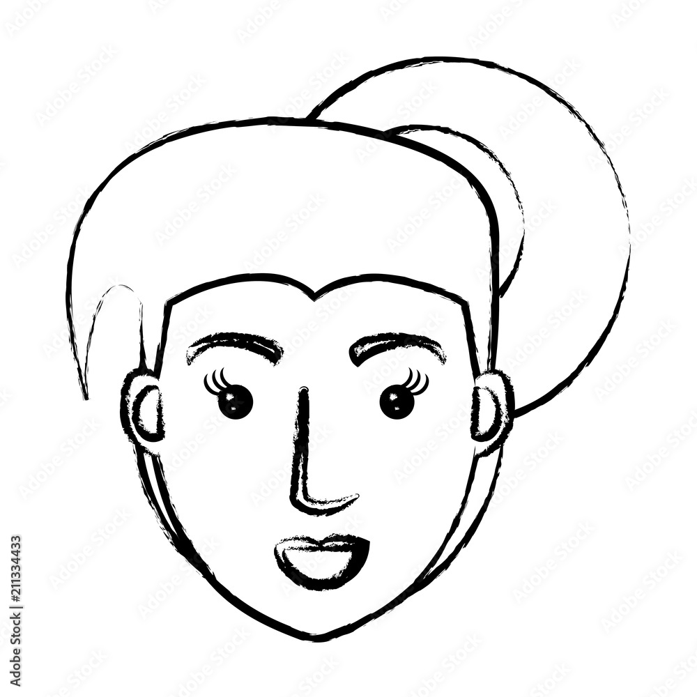cartoon woman face icon over white background, vector illustration cartoon woman face icon over white background, vector illustration