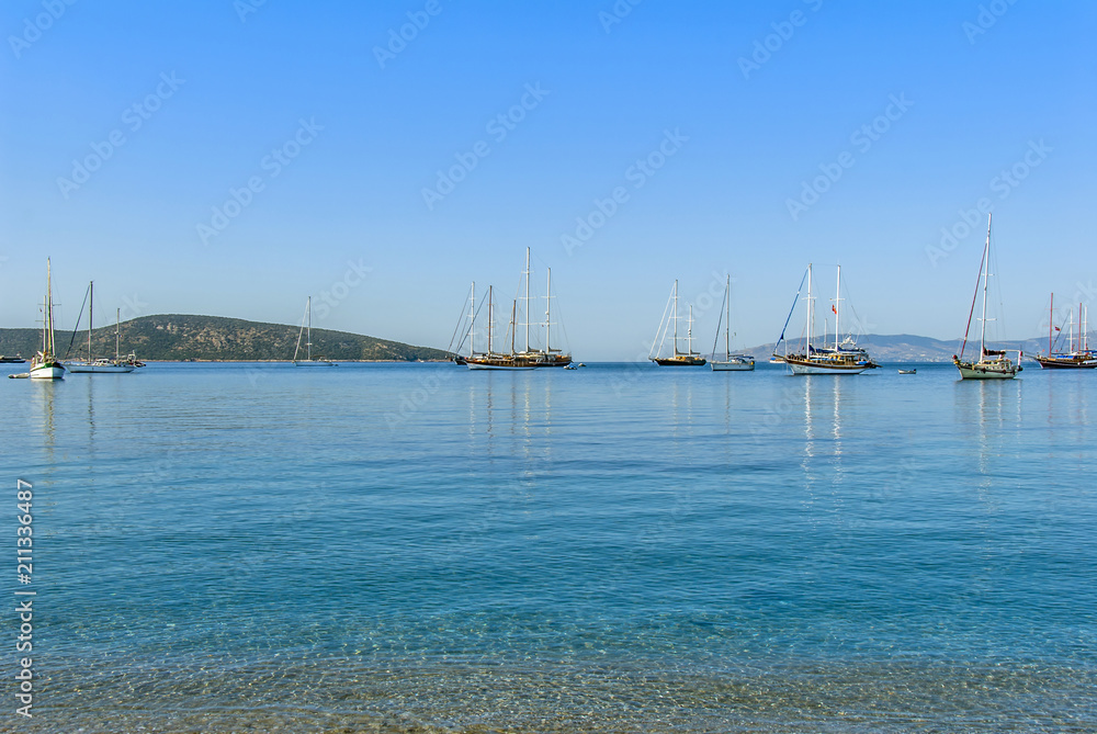 Bodrum, Turkey, 20 May 2010: Sailboats at Aegean Sea Bodrum, Turkey, 20 May 2010: Sailboats at Aegean Sea