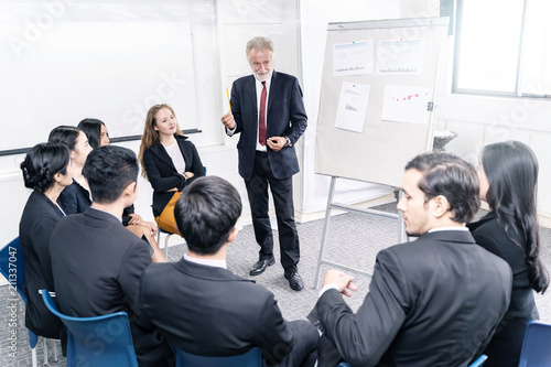 Speaker at Business meeting roon or conference room and audience.