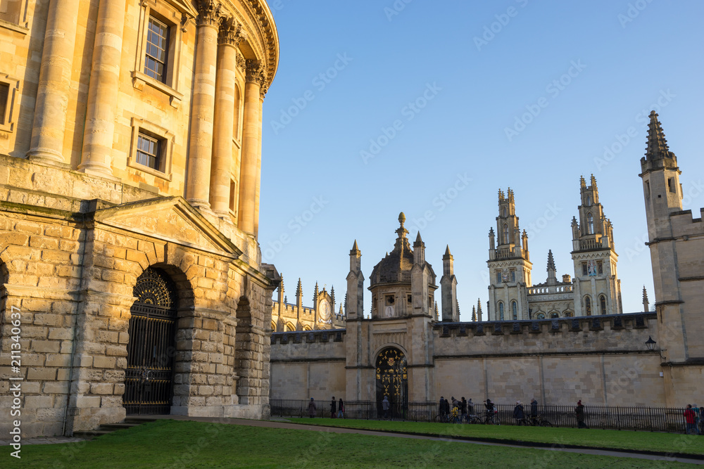 Radcliffe Square square in central Oxford, England. It is surrounded by historic Oxford University and college buildings