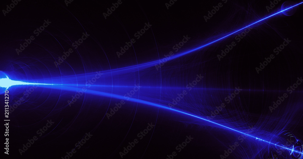 Obraz premium Blue Abstract Lines Curves Particles Background