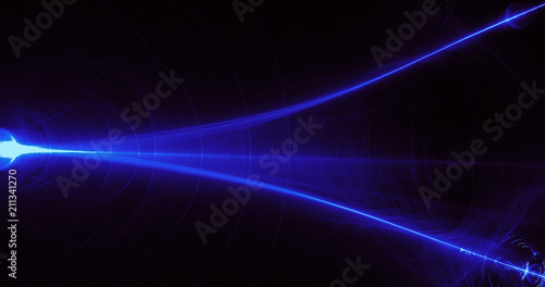 Blue Abstract Lines Curves Particles Background