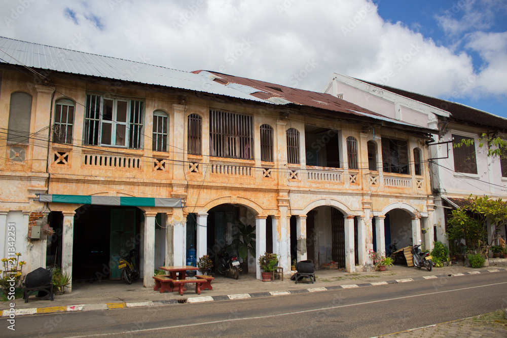 Old Colonel French style roll houses in Laos Old Colonel French style roll houses in Laos