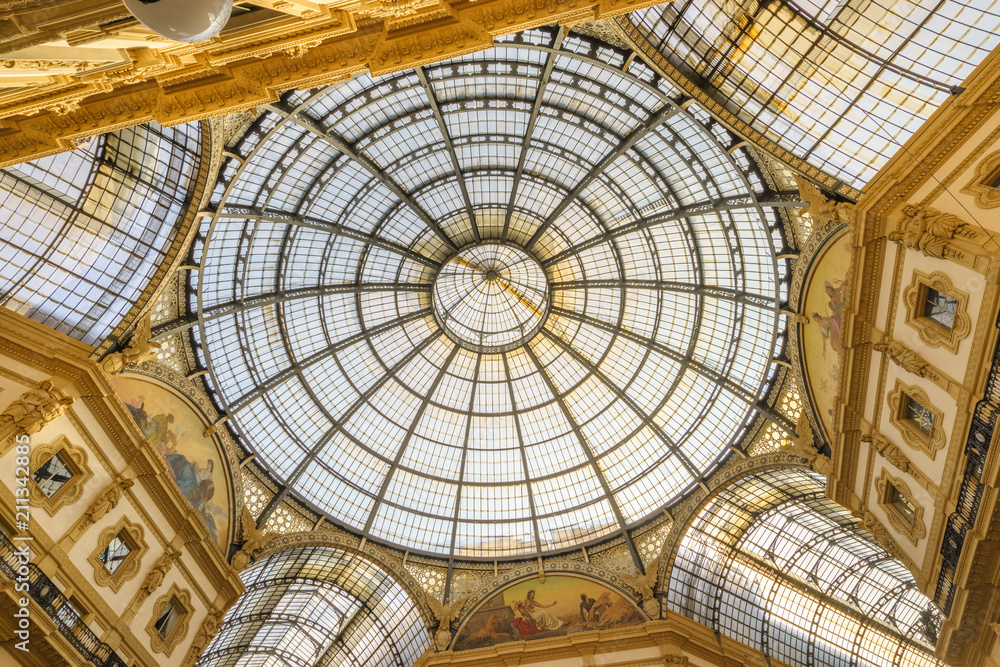 Rooftop of Galleria Vittorio Emanuele II in Milan. Italy
