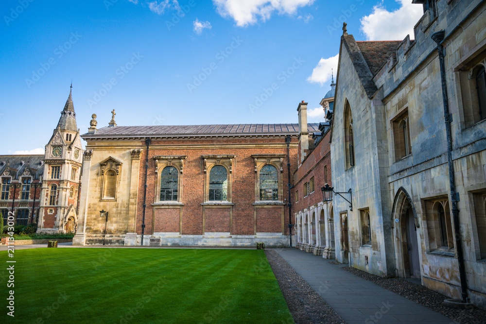 Old architecture of Cambridge city in England