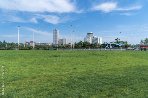 City square park lawn