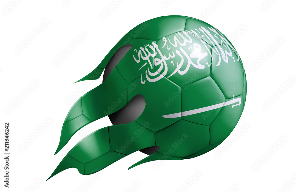Flying Soccer Ball with Saudi Arabia Flag Flying Soccer Ball with Saudi Arabia Flag