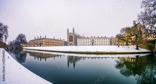 Winter view of Kings college in Cambridge, UK