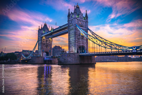 Tower Bridge at sunrise  London  UK