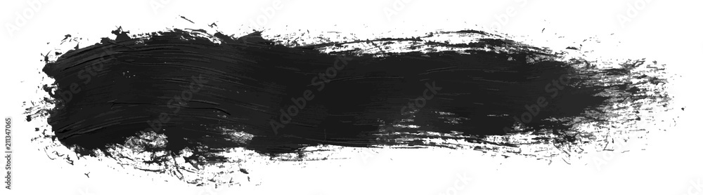 Obraz Długa ręka rysujący odosobniony paintbrush lampas z brudną czarną koloru esp 10 wektoru ilustracją