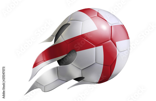 Flying Soccer Ball with England Flag