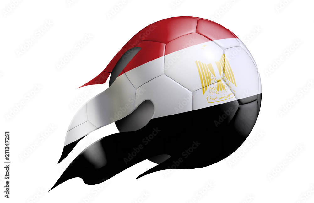 Flying Soccer Ball with Egypt Flag Flying Soccer Ball with Egypt Flag