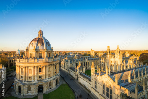 Oxford city rooftop view in England 