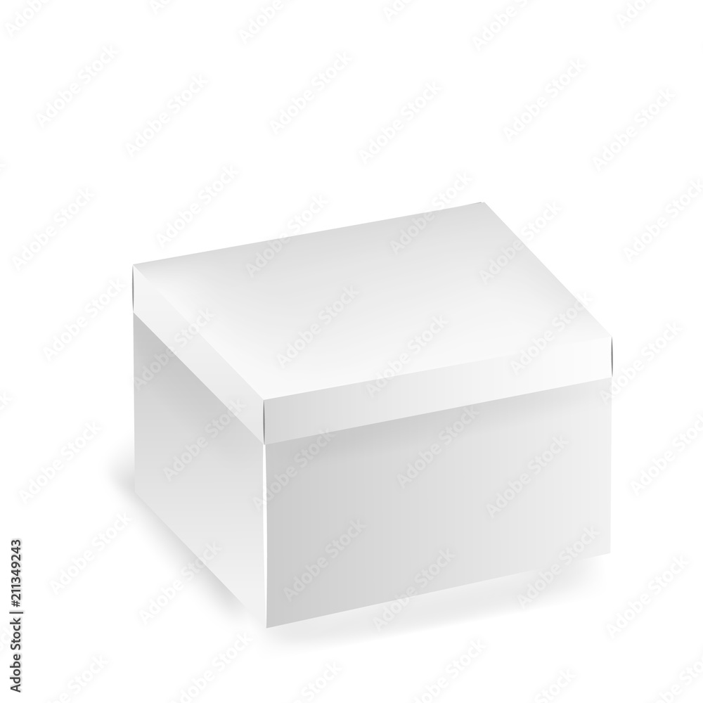 White square paper box. White square paper box.