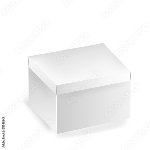 White square paper box. 