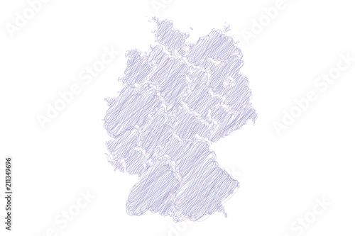 Mapa morado de Alemania.