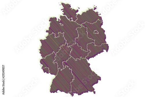 Mapa rojo de Alemania.