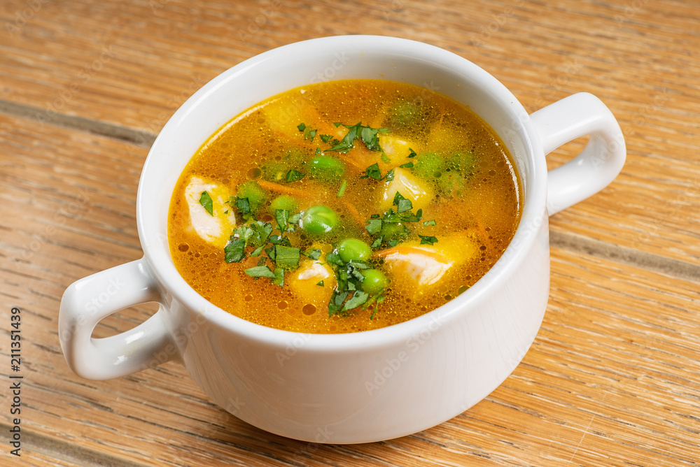 vegetable soup on the table vegetable soup on the table