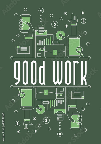 good work, beautiful greeting card background or banner