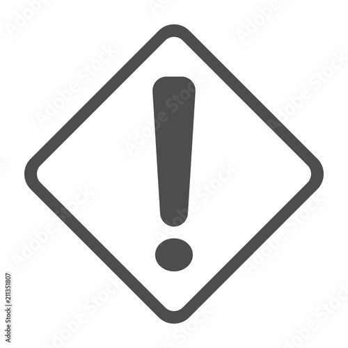 ATTENTION icon. Exclamation mark on rhombus sign. Vector.