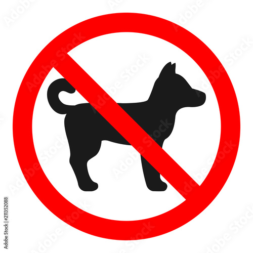 NO DOGS ALLOWED sign. Vector.