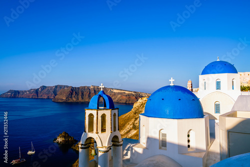 Blue domes of Santorini, Cyclades, Greece
