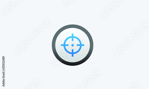 target focus icon button vector