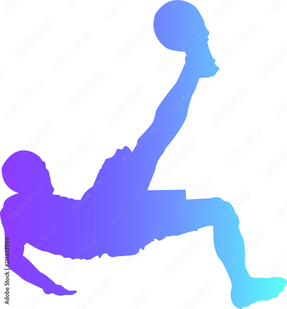 vector football player in silhouette with a ball vector football player in silhouette with a ball