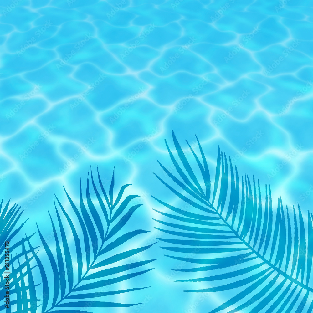 プルメリア ヤシ 水面 水辺 リゾート ハワイ Stock Illustration Adobe Stock