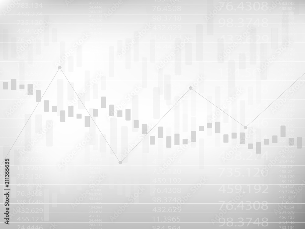 Business candle stick chart of stock market investment trading, Bullish point, Bearish point on a gray background. Vector illustrations.