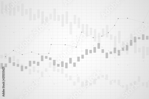 Business candle stick chart of stock market investment trading  Bullish point  Bearish point on a gray background. Vector illustrations.