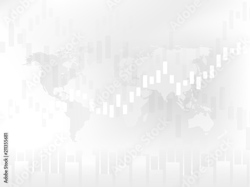 Business candle stick chart of stock market investment trading, Bullish point, Bearish point on a gray background. Vector illustrations.