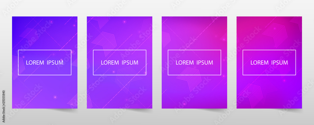 Covers with minimal design. Geometric backgrounds for your design. Vector template.