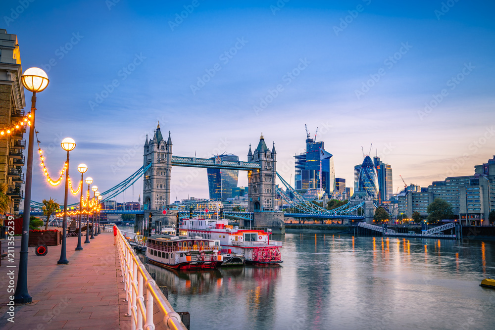 Long exposure picture of Tower Bridge in London