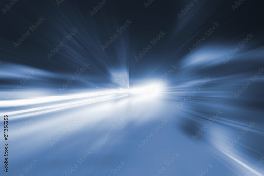 Abstract motion speed background with bokeh defocused lights