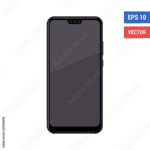Realistic vector flat mock-up smartphone isolated on white background. Scale image any resolution photo