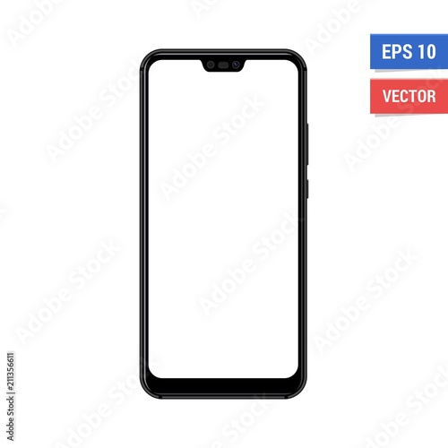 Realistic vector flat mock-up smartphone with blank white screen. Scale image any resolution photo