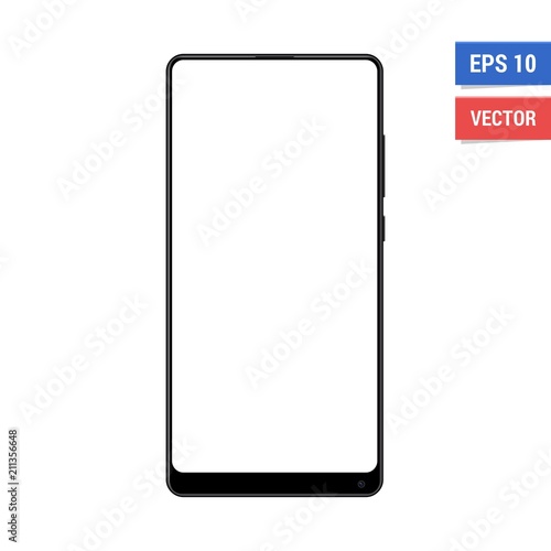 Realistic vector flat mock-up smartphone with blank white screen. Scale image any resolution