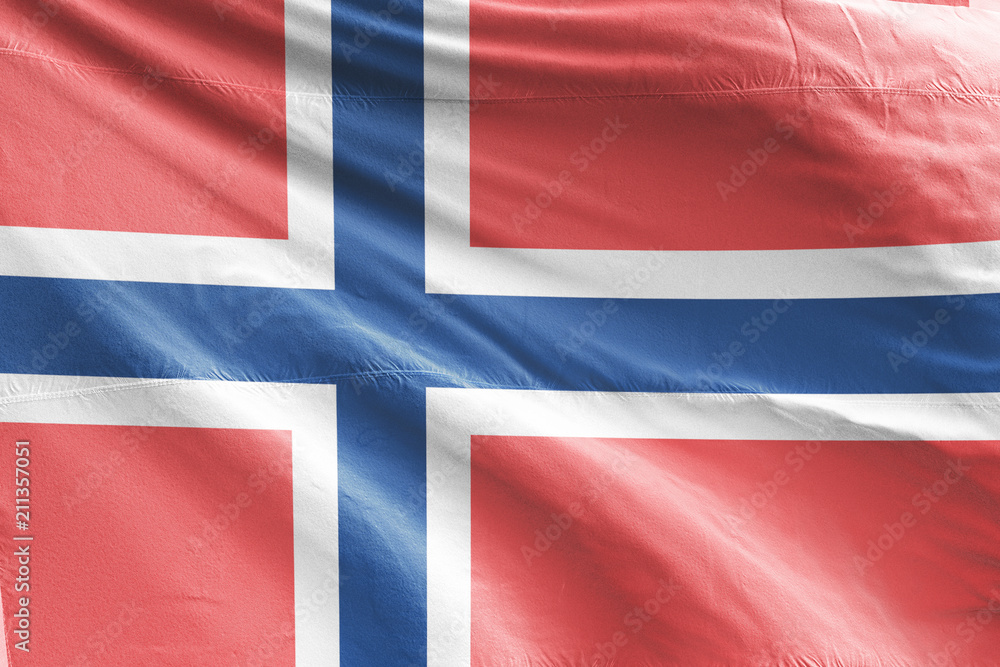 Obraz premium Isolated Norway Flag waving, 3D Realistic Norway Flag Rendered