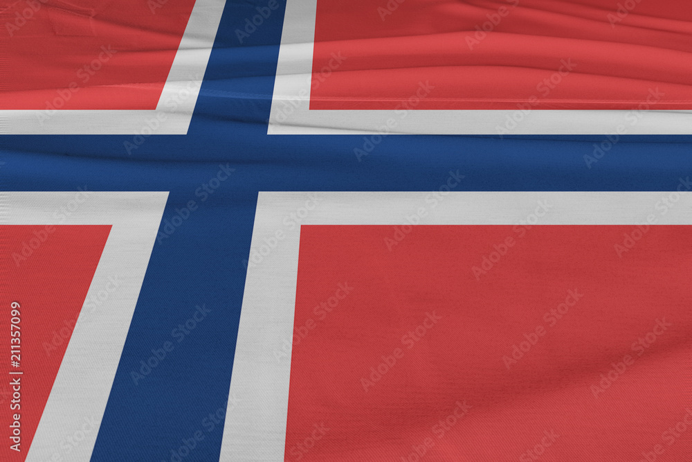 Obraz premium Isolated Norway Flag waving, 3D Realistic Norway Flag Rendered