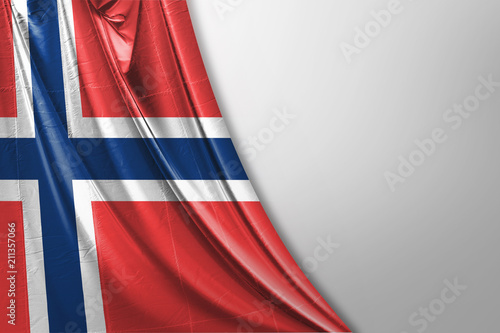 Isolated Norway Flag waving, 3D Realistic Norway Flag Rendered