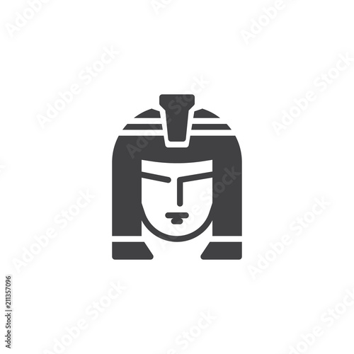 Cleopatra portrait vector icon. filled flat sign for mobile concept and web design. Egyptian queen Nefertiti simple solid icon. Symbol, logo illustration. Pixel perfect vector graphics