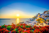 Sunset at Oia town, Santorini, Greece